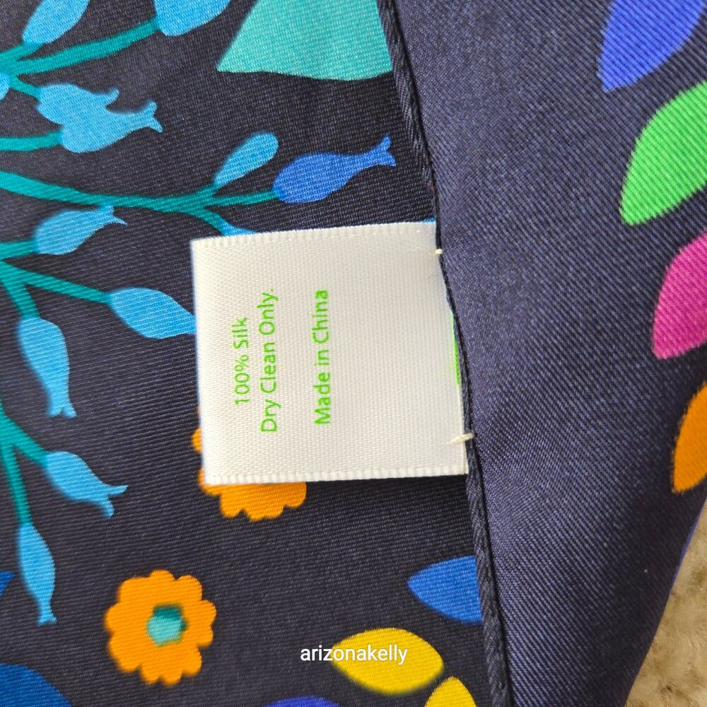 Vera Bradley Silk Scarf Square Floral Flowers - Picture 3 of 8